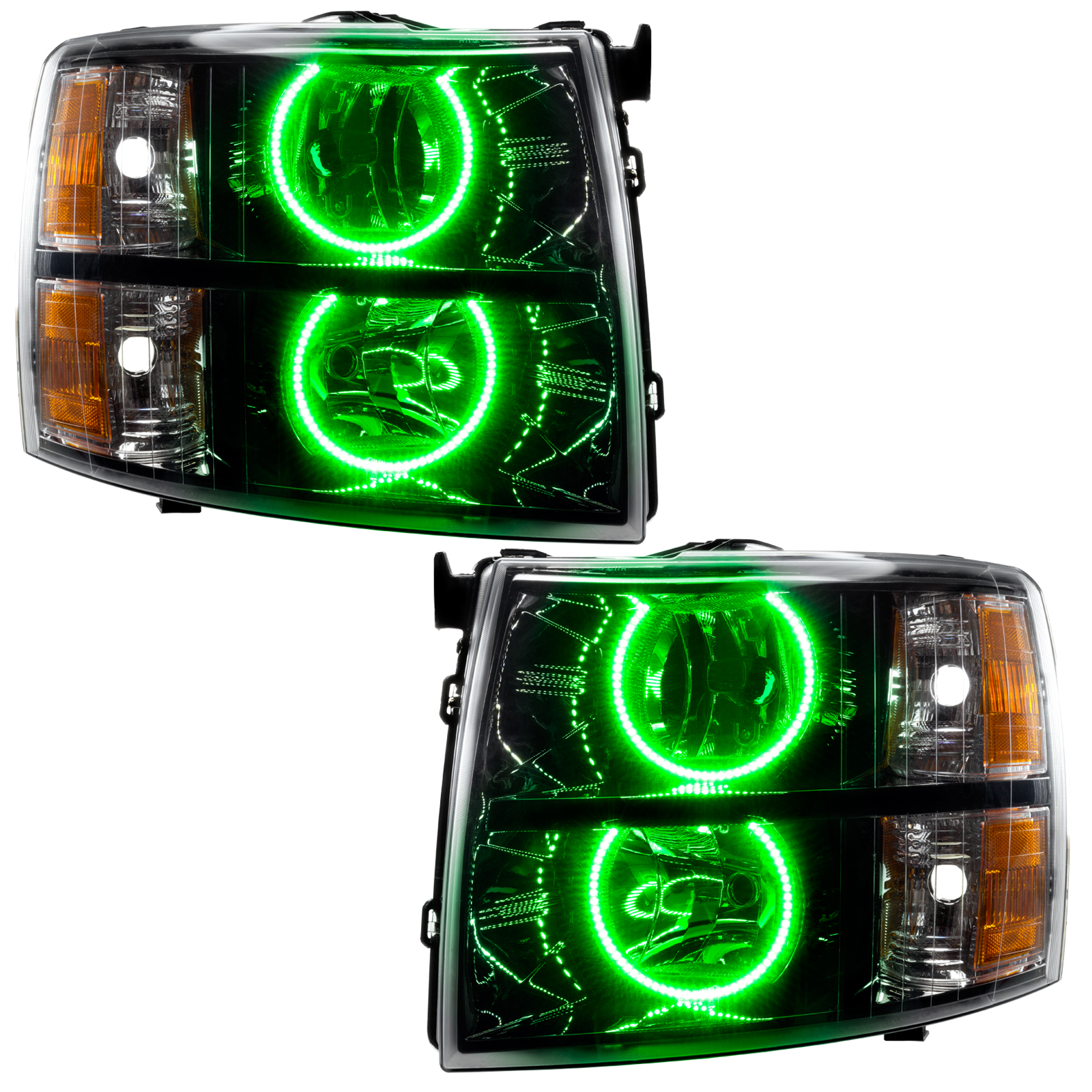 7105-004 - 2007-2013 Chevrolet Silverado SMD HL - Black - Round Style